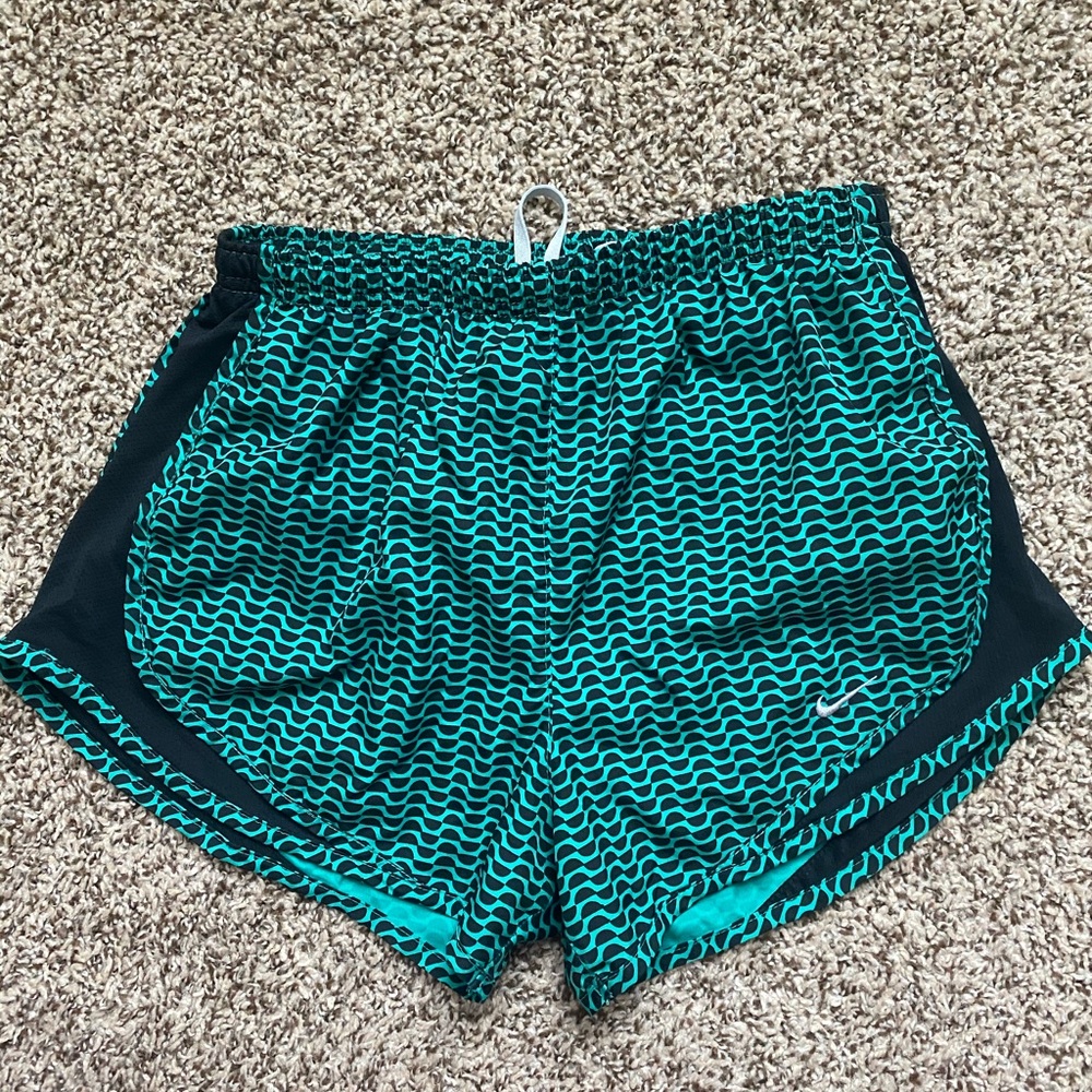 Teal and Black Nike Dri-Fit shorts
